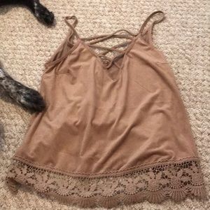 Upper soft cross string top